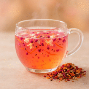 20251121 1454 exotic blossom tea simple compose 01kak45wtwe2ptaba8e4h7jajd