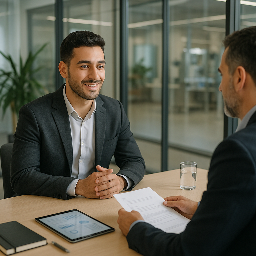 20251124 1047 professional interview meeting simple compose 01katd7t10fdm9h32g98g1tx8c