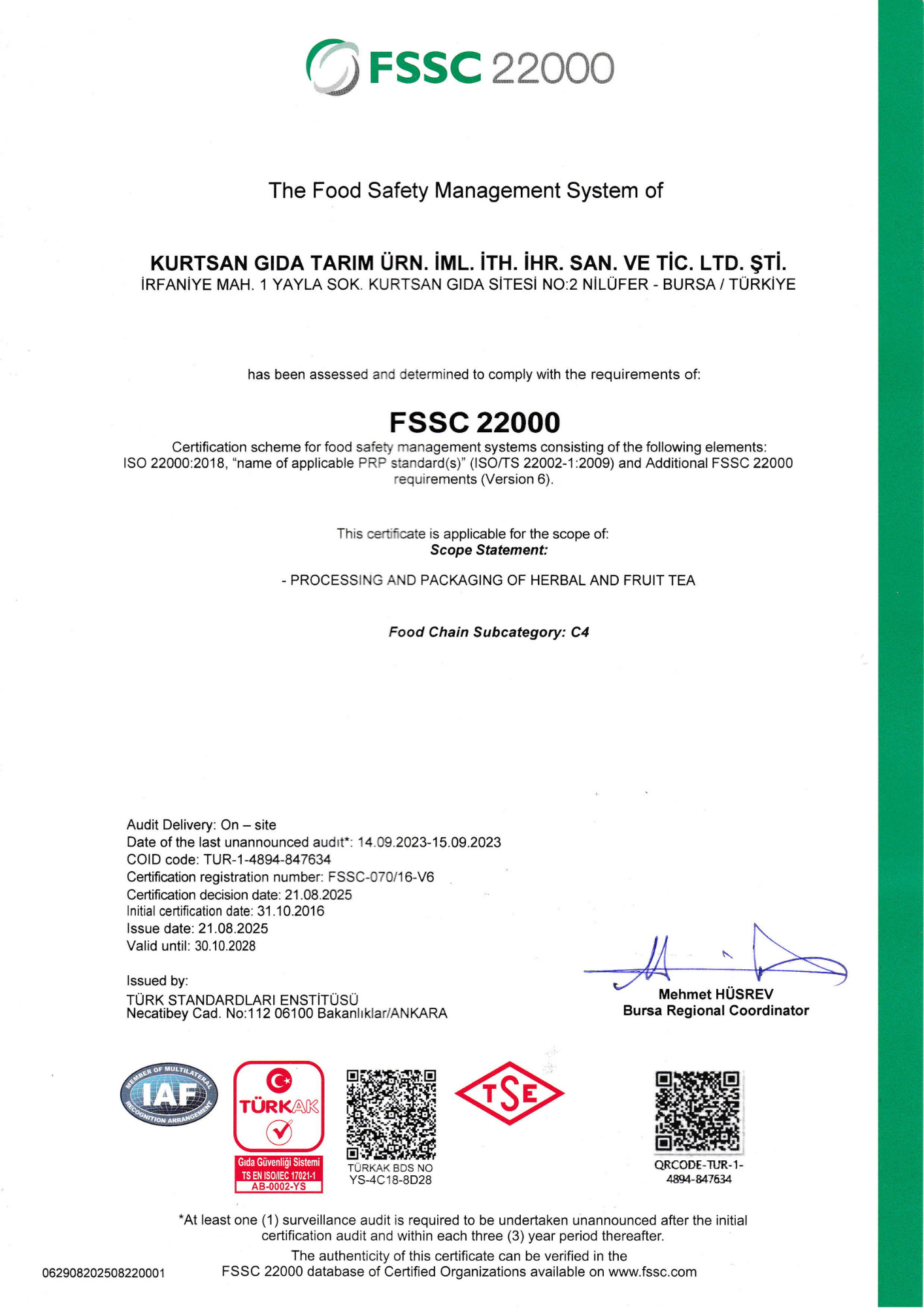 Our Certificates fssc22000